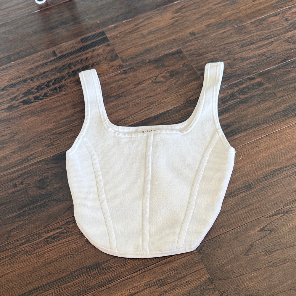 White cropped corset top